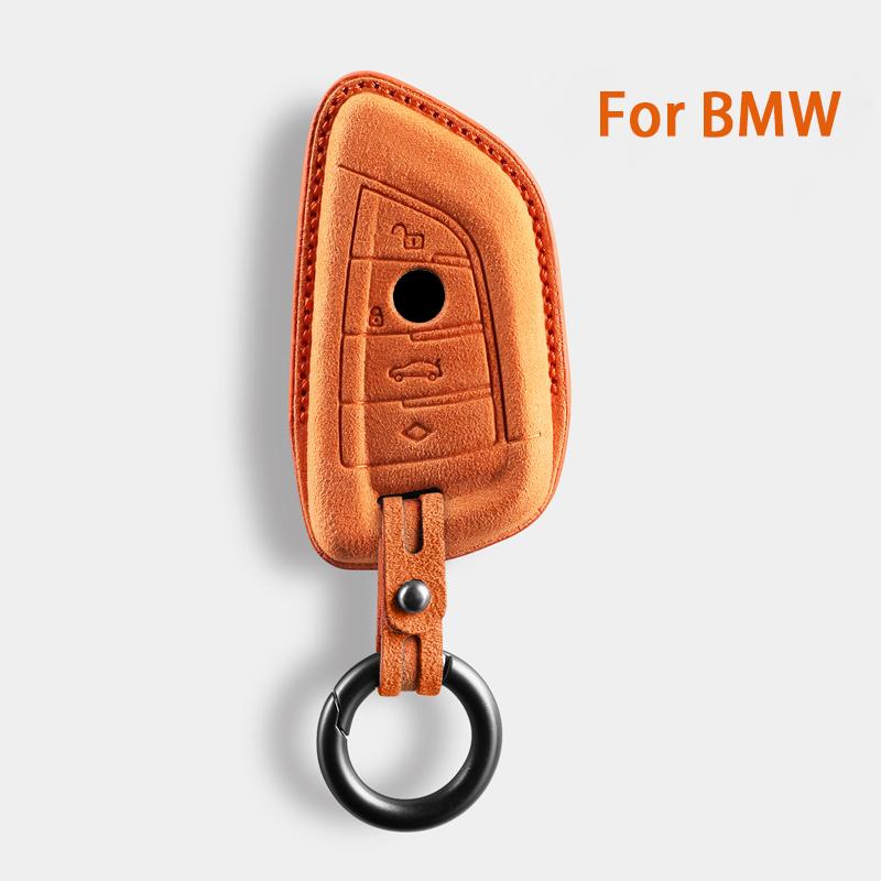 For BMW 3 5 Series X1 X2 X3 X4 X5 X6 X7 F30 F90 F10 G30 G60 E60 F48 F39 E70 F15 F16 325li 530 Car Key Case Cover Suede Keychain