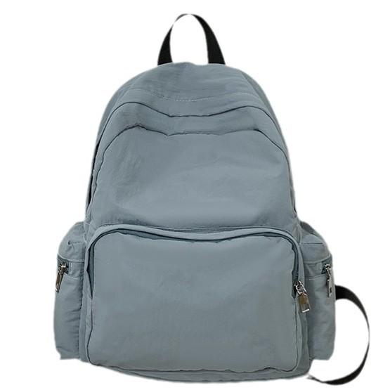 Schoolbag unprinted solid color small fresh backpack female versatile lazy wind travel small backpack literary college student leisure schoolbag