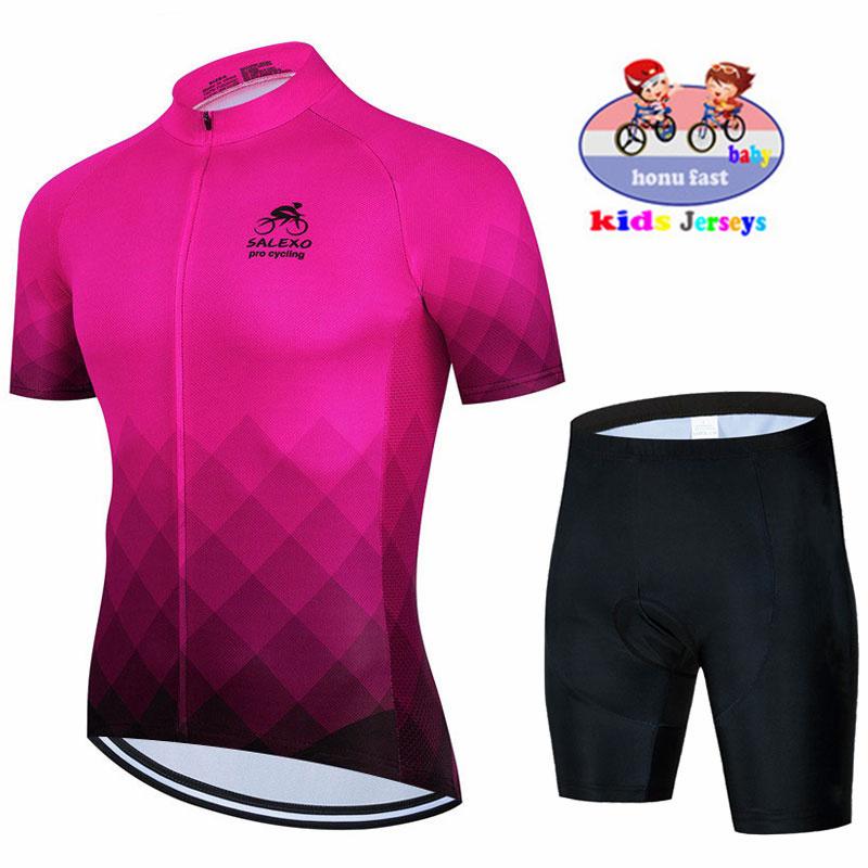 2026 Baby Kids Short Sleeve Cycling Jersey Set Breathable Children Bike Clothing Boys Quick Dry2026 Summer Breathable Cycling Suit Set Bike Uniform