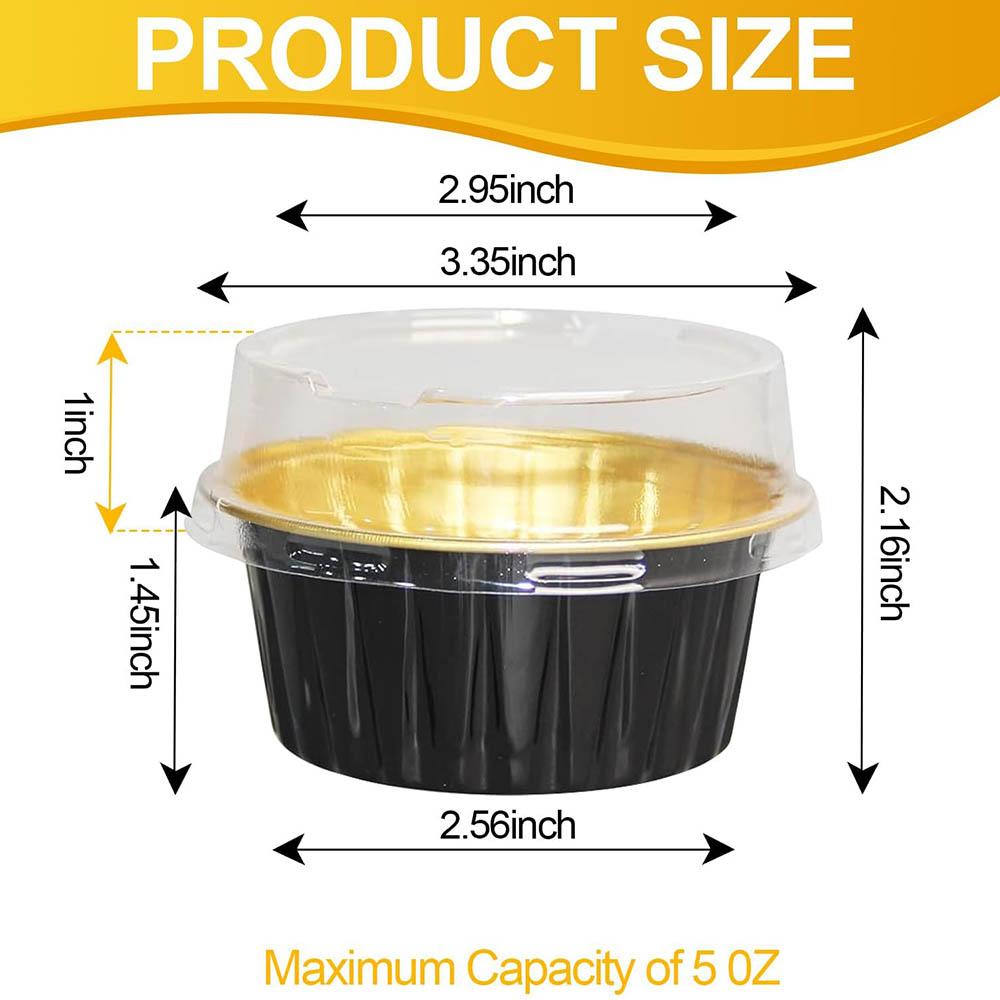 

Мини алюминиевые формочки для кексов с крышками, Алюминиевые вкладыши для кексов, Формочки для тарталеток, Пирожных - Одноразовые мини-контейнеры для торта 25pcs