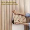 Self-Adhesive Wallpaper Slotted Vertical Wood Grain Wall Panels Bedroom Office Living Room Wall And Ceiling Decor Wall Stickers