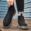 FashionAntumn British Style Chelsea Boots Men Mid Calf Dress Shoes Business Formal Ankle Boots Winter Bota Masculina Split Leather Shoe