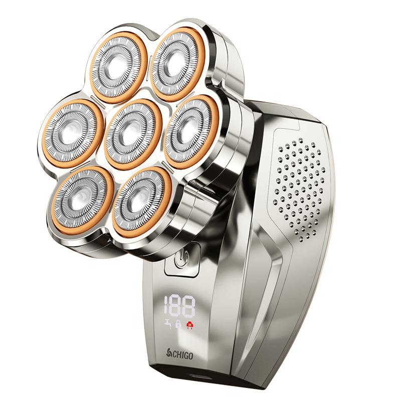 CHIGO 7-Blade Magnetic Electric Head Shaver & Hair Clipper CN plug (adapter included)