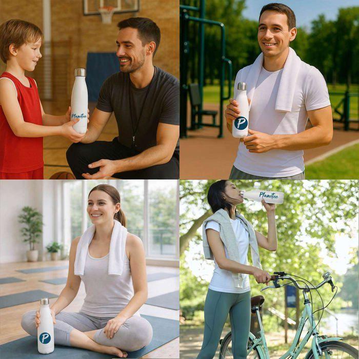 Planetee Bouteille isotherme Simone - Gourde prénom femme conservation chaleur double paroi isolante et réutilisable - Idée cadeau