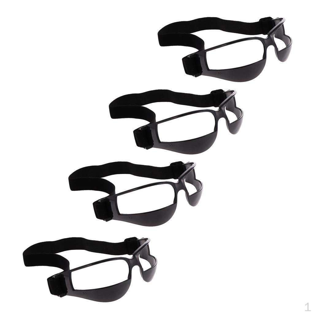 

Bulk 4 Sports Dribbling Glasses, Dribble Specs Eyewear Goggles with Elastic Strap, Black