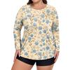 Women's Print Large Size Long Sleeve Swimsuit Sun  Jacket Quick Dry Hiking Top