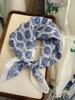 18Cm Cotton and Linen Cashew Small Square Scarf Spring Summer and Autumn Thin Decorative Scarf Air Conditioner Room Neck Scarf Headband Headscarf