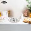 25-Pack Clear & Rose Gold Plastic Charger Plates, 32cm/12.6 Inch Round Dinner Plates, Bulk Elegant PS Hot Stamping Tableware