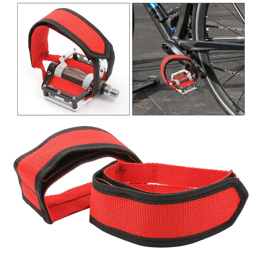 2 Pieces Bike Pedal Straps Foot Retention Fixed Gear Nylon Canvas No