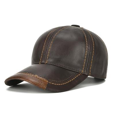 ANMIDA Genuine Leather Work Cap for Leather Men, Cap, Men's Fashion, Fall/Winter