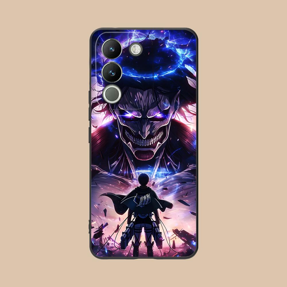 AOT Eren Yeager Matte TPU Mobile Phone Case for VIVO Y77 76 75 74 73 72 58 56 55 51 50 38 36 Y19 Y18 Y03 Y01 5G Colorful Cover
