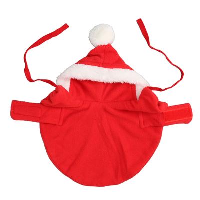 Pet Christmas Cloak Warm Soft Skin Friendly Cute Hooded Dog Cape Apparel for Puppy Cat Red XL