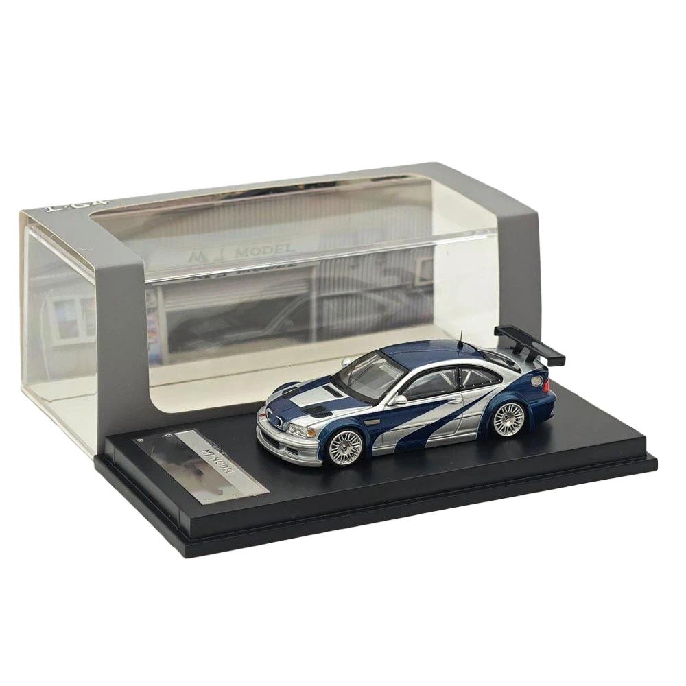 ABAK1 MJ 1:64 M3 GTR E46 Collectible Diecast Display Model Car (Not a toy, 14+), Blue Metallic, Ideal for Collection & Gifting