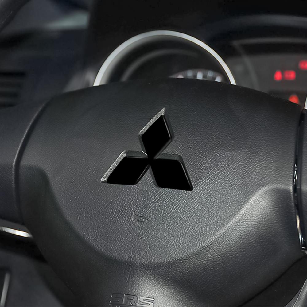 Auto ABS Stuurwiel Decoratieve Stickers Badge Auto Accessoires Voor Mitsubishi 9 Ralliart X EX ASX L200 Colt Outlander Lancer