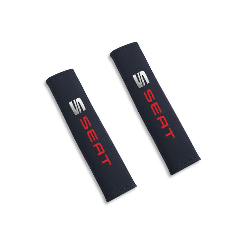 AAABE1 Car Seat Belt Covers Safety Belt Pad Shoulder Pad Seat Belt Covers For Seat Leon Ibiza Alhambra Exeo Altea Arona Car Accessories