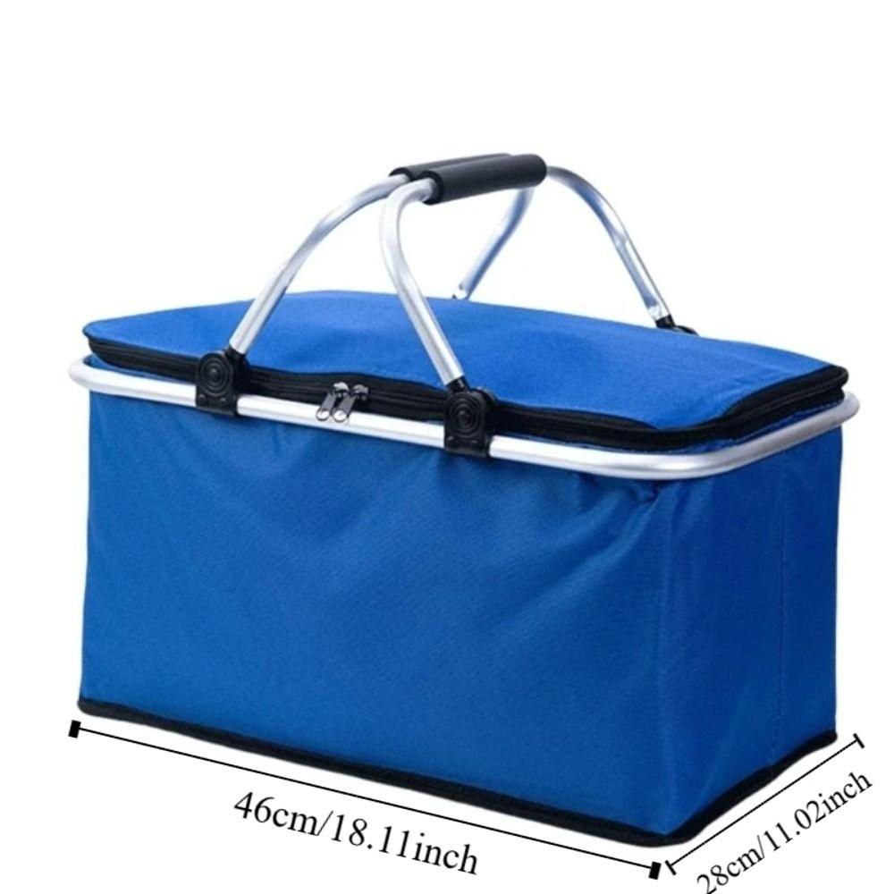 Foldable Picnic Food Bag Large Capacity Insulation Storage Basket Insulated Cooler Bag  Car