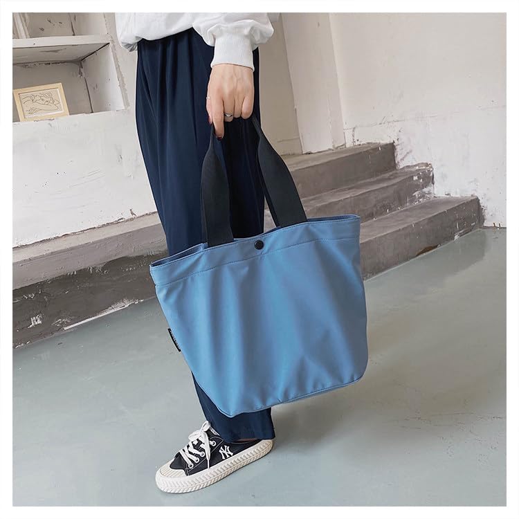Bitcuem Tote Bag for Men and Women, Lightweight, A4 Size, Nylon, Large Capacity, 2-Way, Perfect for Commuting, School, Travel, Shopping, and Walking