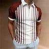 Pánská košile Golfová košile Retro Kontrastní barva Outdoor Street Krátké rukávy Potisk knoflíčků Oblečení Oblečení Módní návrhář Neformální Prodyšný