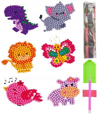 5D Diamantstickerei Kinder-Set mit Puzzle-Aufklebern