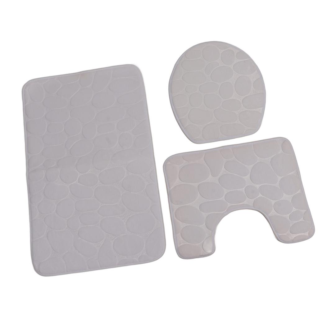 Conjunto de 3 Tapetes de Banheiro Forma U Tapete para Vaso Sanitário Tampa de Vaso Sanitário Tapete de Banho Absorvente de Água Antiderrapante Tapetes de Banho para Treinamento de Penico Crianças Adulto