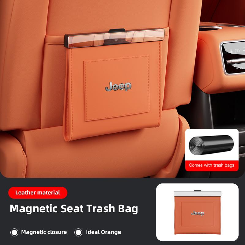 Car Seat Back Trash Bag Interior Storage Accessories For Jeep Grand Cherokee Wrangler JK Gladiator Compass Renegade Wagoneer AKW1
