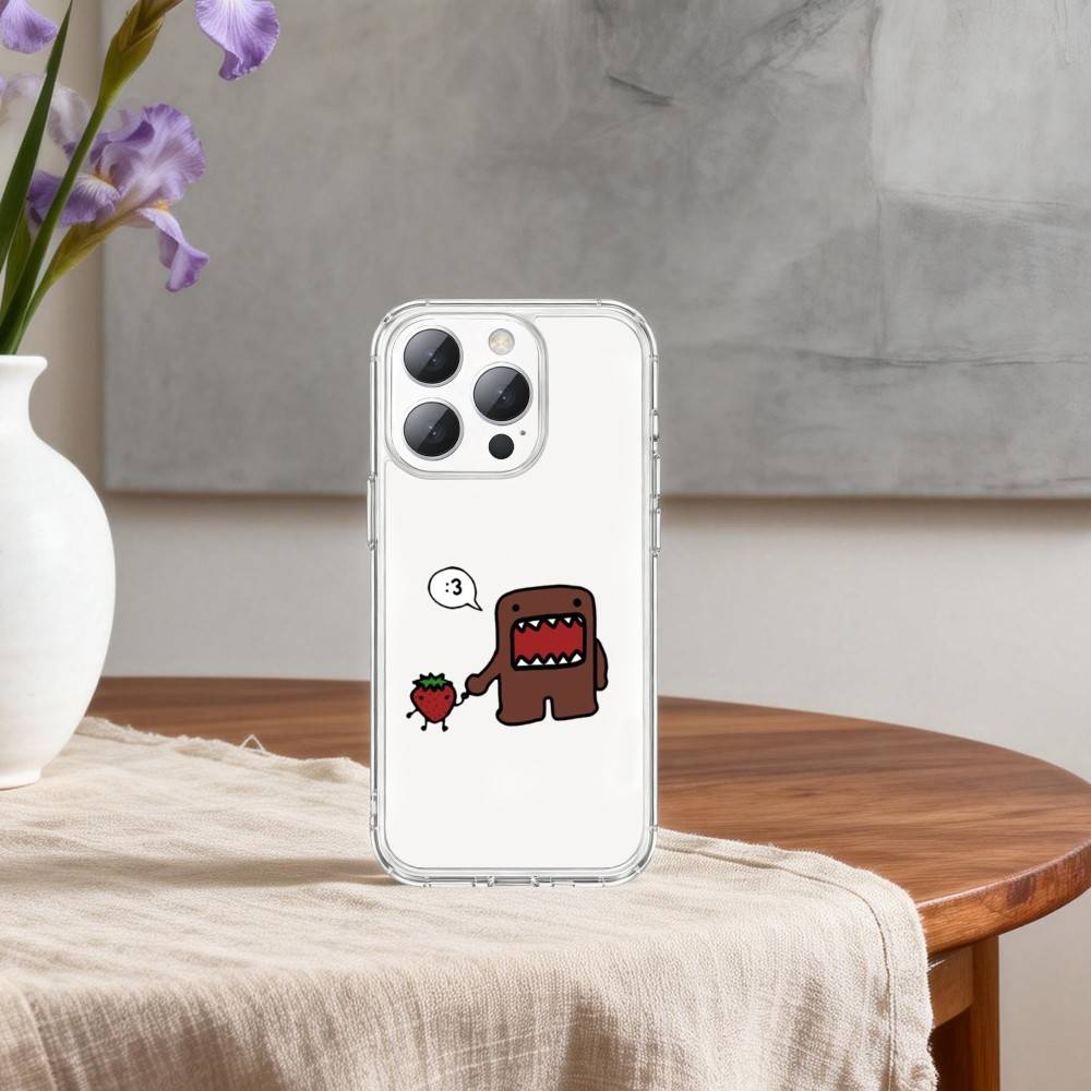 Cute D-Domo-kun-N Phone Case For iPhone17p 16 15 14 13 12 11 Mini Pro Max Plus Transparent Cover