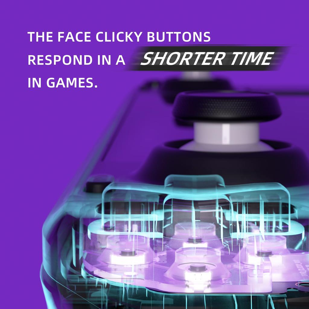 eXtremeRate Face Clicky Kit Compatible with Steam Deck Handheld Game Custom Dpad View ABXY Menu Button Face Button Mouse Clicky Kit Compatible with