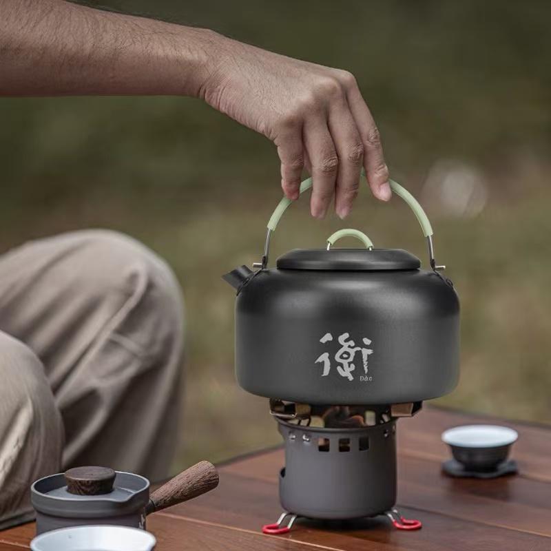 ALOCS 1.4L Camping Wasserkessel Tragbarer Leichter Aluminium Camping Wasserkessel Energiespar-Edition Camping Wasserkessel