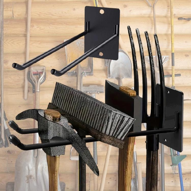 Wall Hanging Garden Tool Rack Metal Construction For Balcony Shed Storage Organizer for Shovel Rake Broom