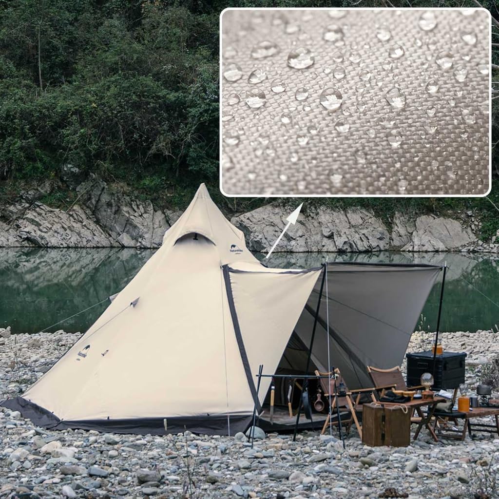 Naturehike Šestihranná pyramida s jednou tyčí, vhodná pro všechny typy stanů, snadné zatemnění, ochrana proti slunci, včetně sněhové zástěry, pro 3-4 osoby, roční období, montáž, kompaktní...