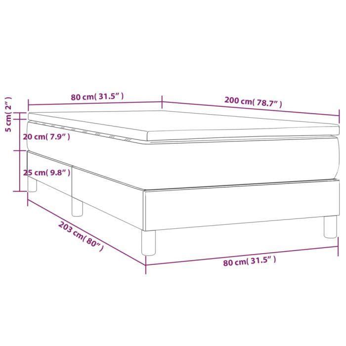 3144302 vidaXL Lit à sommier tapissier et matelas Rose 80x200 cm Velours