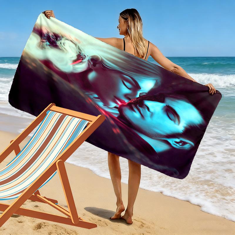 Passionate Embrace: Love's Intensity Beach Towel Soft Portable for Travel Quick-drying Swim Towel Seaside Swim Beach Towel Travel and Vacation Towels