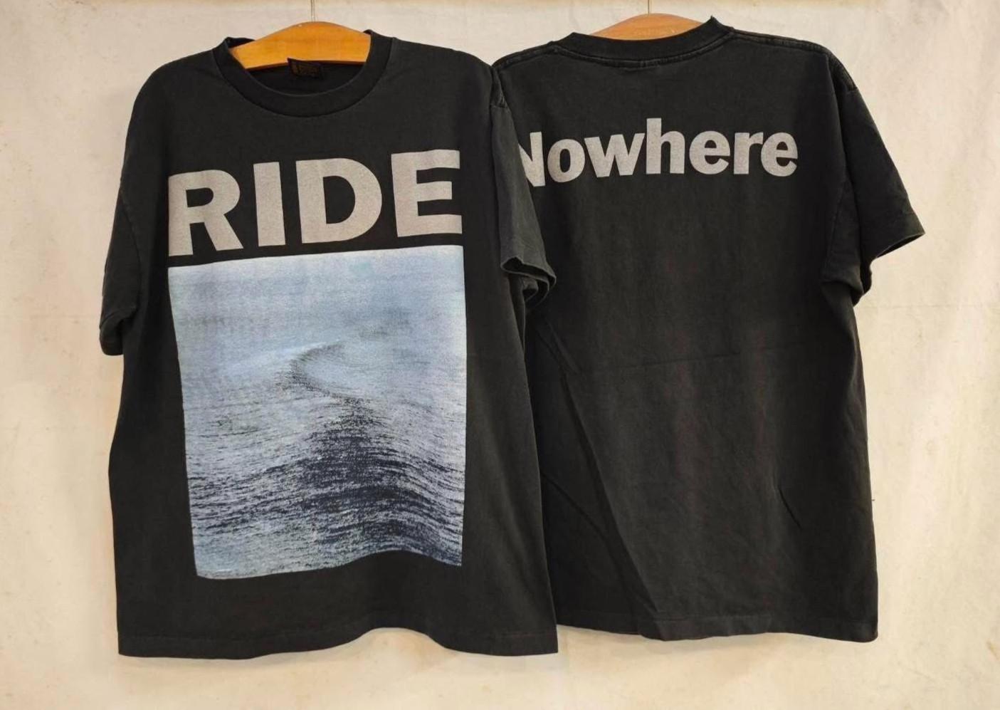 RIDE Nowhere Shoegaze Band 1990 VTG Album Cover Sz.L Single Stitch Shirt REPRINT M