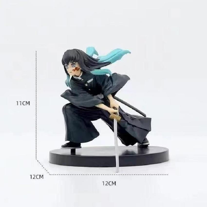12-20cm  Anime Demon Slayer Figure Nezuko Tanjirou Zenitsu Inosuke Kyoujurou Giyuu Kawaii Qposket Figural PVC Model Toys Gift
