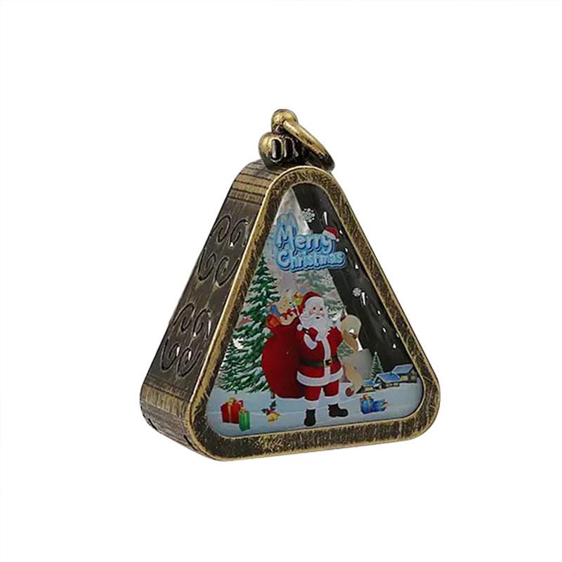 1pc Festival Lamp Xmas Gifts LED Party Scene Props Triangle Lantern Table Ornaments Christmas Mini Snowman Santa Claus