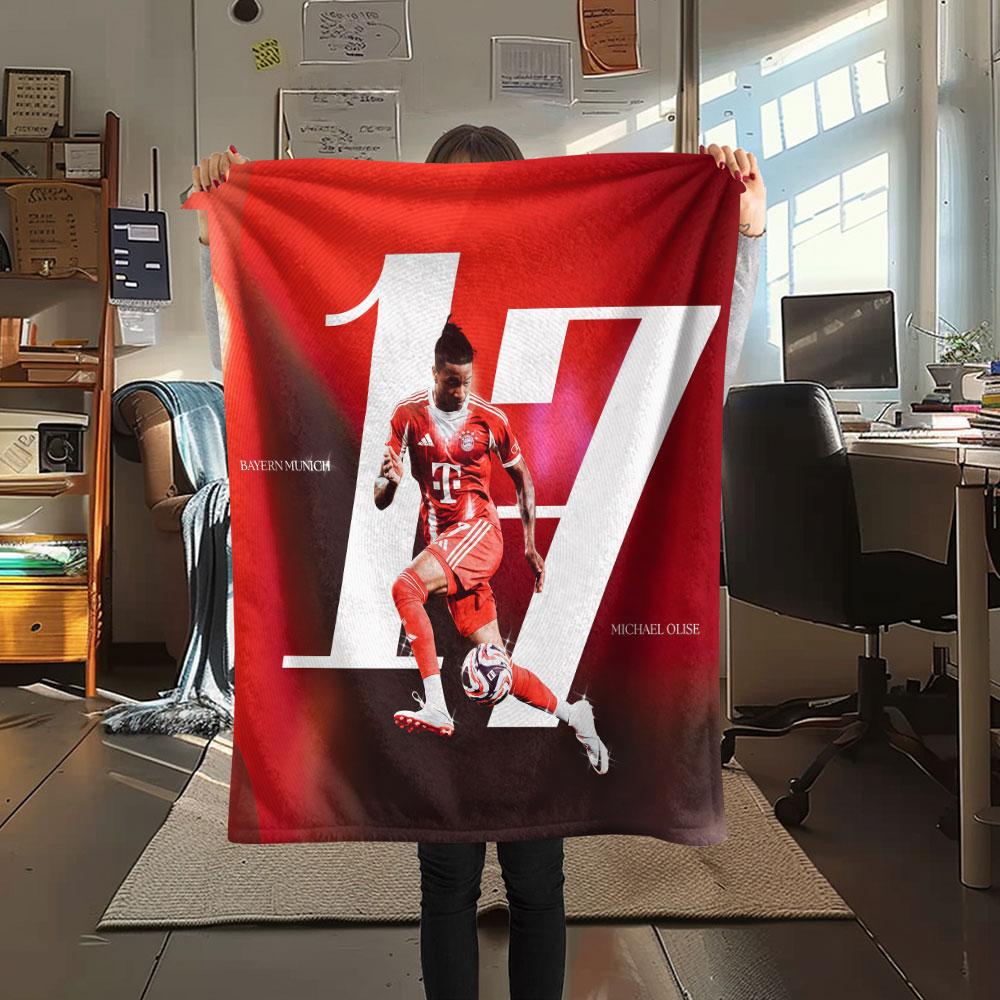 Michael Olise Printed Flannel Blanket, Soft Throw for Bedroom Sofa, Washable,soccer Fan Merchandise, Great Gift.