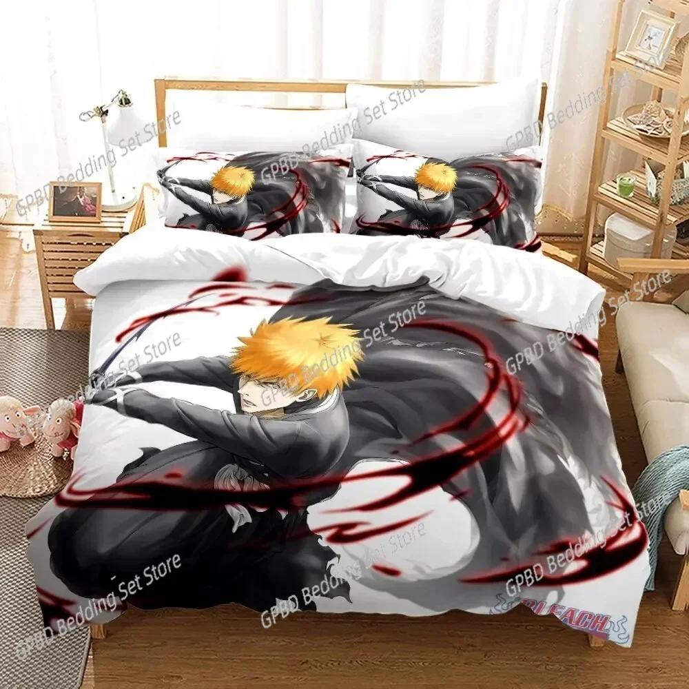 Anime Bleach Kurosaki Ichigo 3D NIEUWE Dekbedovertrek Kussensloop Beddengoed Set Volwassen Jongen Slaapkamer Decoratie Kinderen Enkel Dubbel Groot