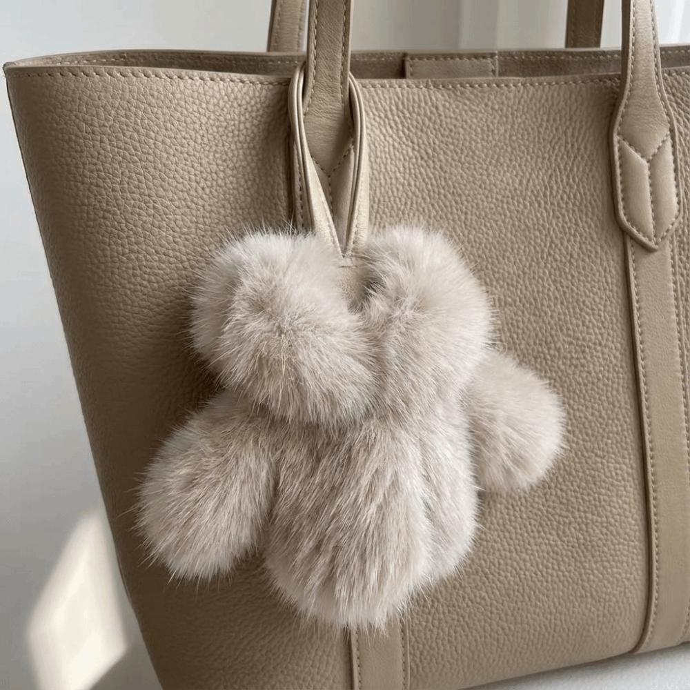 Clothing-Shaped Fluffy Pendant Key Ring Multipurpose Plush Bag Charm Women