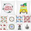 Cross-border Amazon Watercolor Christmas Pillow Case Cushion Car Living Room Cushion Manufacturer Can Be Customized