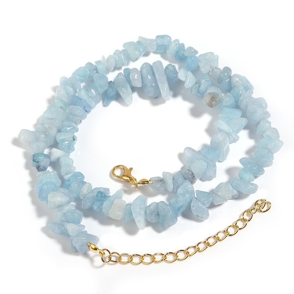 1 Strand 43cm Irregular Gravel Bead Choker Necklace Natural Stone Crystal Necklace Lobster Clasp Chain For Women Jewelry Gift