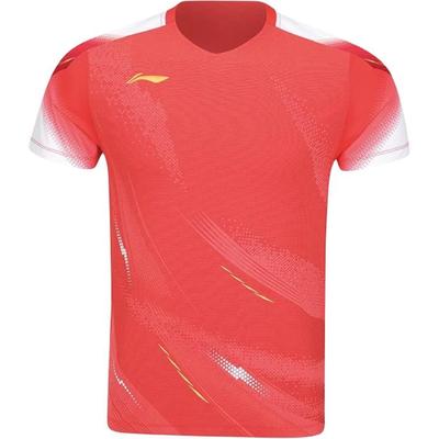 Comfortable Simple Versatile V-Neck Pullover Short Sleeve Badminton Shirt Unisex Tops AAYV163-3