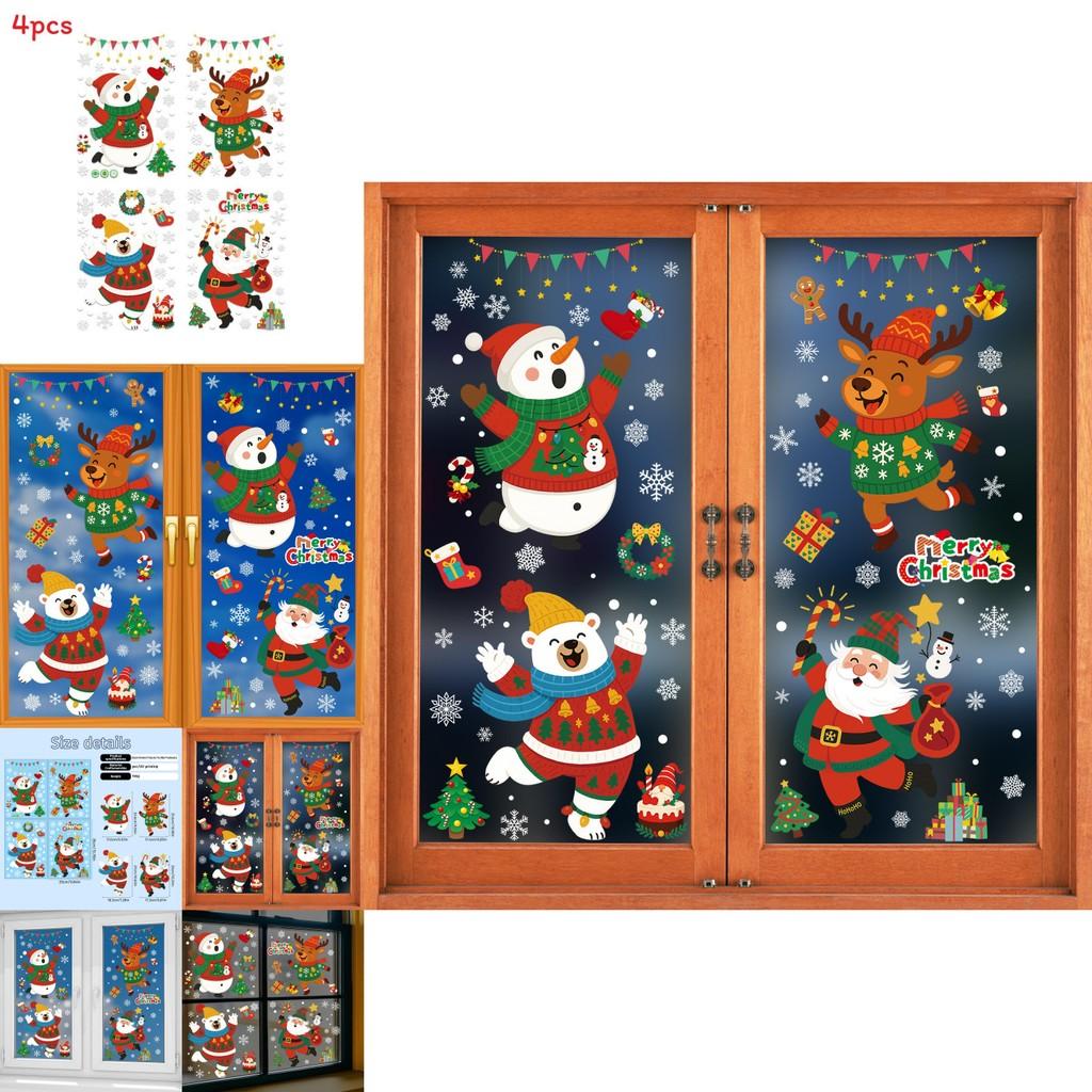 Christmas Door Stickers Pvc Static Sticker Window Art For Festive Home Display