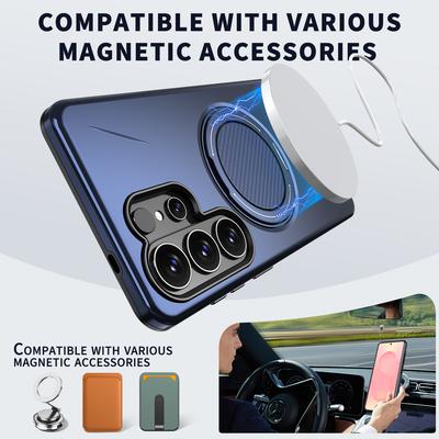 Soporte para Funda Magsafe para Samsung Galaxy S26 S25 S24 S23 FE S22 Plus Ultra A26 A23 A56 A35 A55 Funda Blindada a Prueba de Golpes