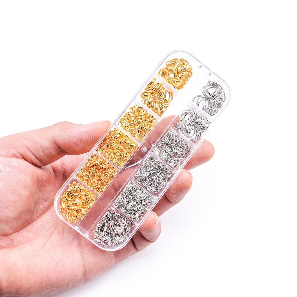 DIY Jewelry Making Kit – 12- Box With Jump Rings, Lobster Clasps & Tools For Beading & Craft Projects