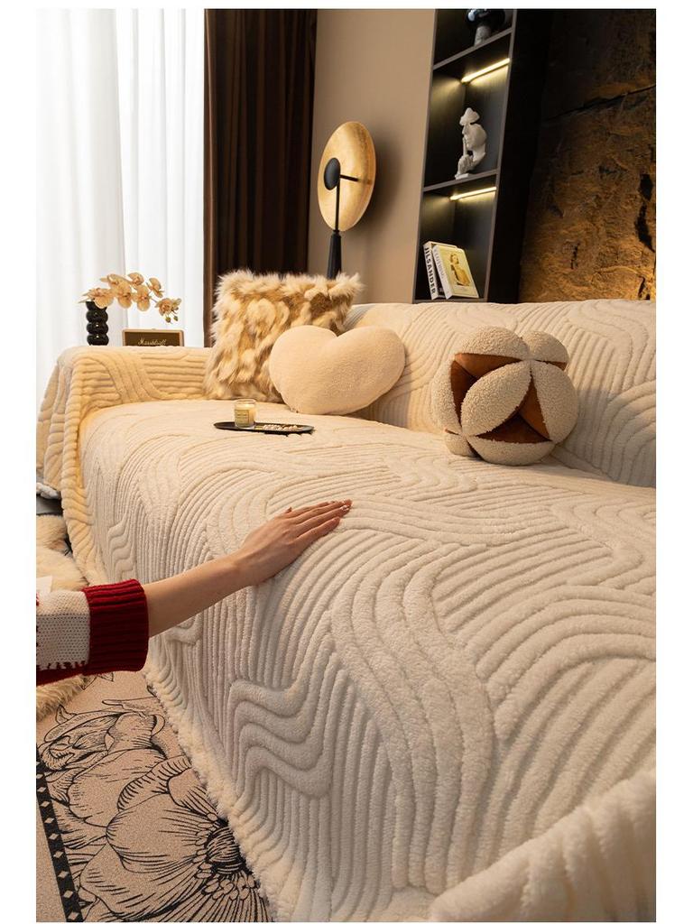 High-Quality American Style Anti-Cat Scratch Sofa Cover with Plush Sofa Cushion Protection