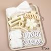 27pcs/set Women's Flowers Hair Claw Clips Hairband Set Headband Velvet Hair Hoop Wristband For Washing Face Skincare Makeup Wear