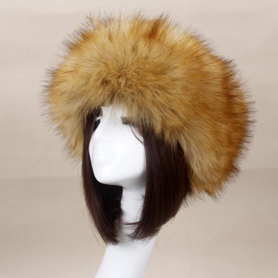 Women Autumn Winter Faux Fur Thickened Hat Outdoor Cold-proof Warm Plush Beanie