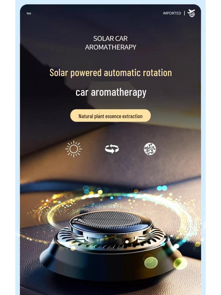 Solar Rotating Car Air Freshener: Long-Lasting, Light Fragrance, Premium Car Ornament