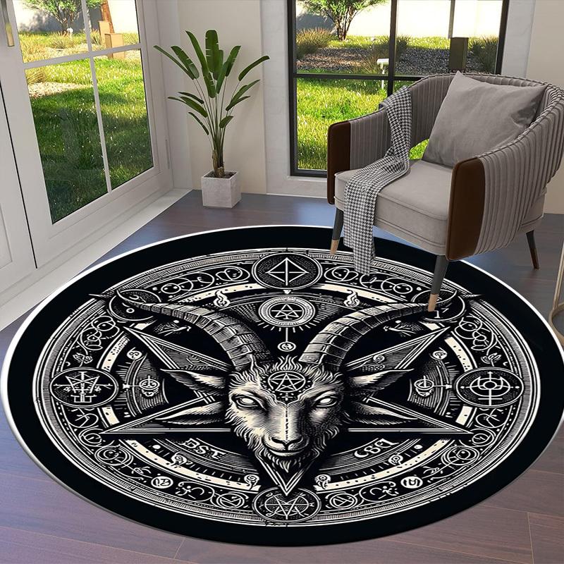 1pc Office Carpet Chair Mats Baphomet Symbol Tattoo Design Perfect for Decorating Office Chairs, Living Rooms, Or Bedrooms