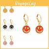 Brincos Geométricos da Moda de Liga Smiley Design Vazado Multicolorido